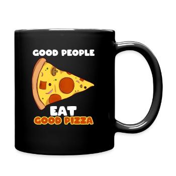 Pizza -Liebhaber Pizzabäcker - Tasse einfarbig - Schwarz - Rechts