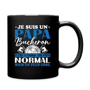 Lumberjack Dad is like a normal dad - Full Colour Mug - black - Right