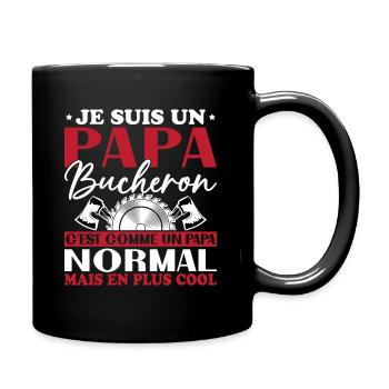 Lumberjack Dad is like a normal dad - Full Colour Mug - black - Right