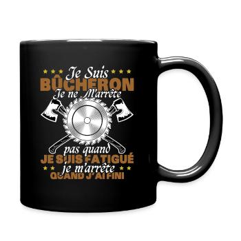 Lustiges Kettensägengeschenk, das sagt, dass ich ein Holzfäller bin - Tasse einfarbig - Schwarz - Rechts