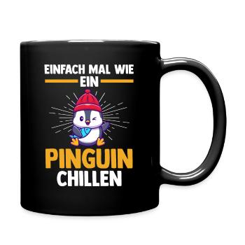 Cute Penguin - Full Colour Mug - black - Right