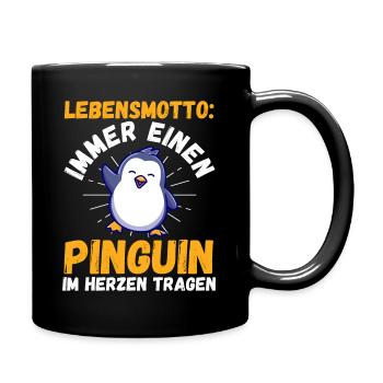 Pingouin mignon - Mug uni - noir - Droite