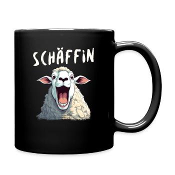 Schäffin - Chefin - Feminin, Anführerin, Bossin - Tasse einfarbig - Schwarz - Rechts