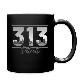 Detroit Michigan Motor City USA Souvenir - Full Colour Mug - black - Right