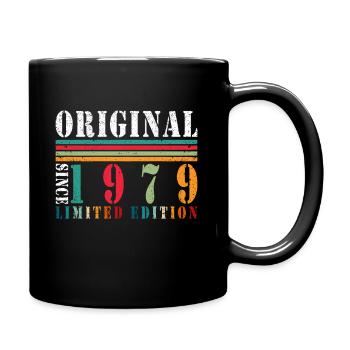 Jahrgang 1979 45. Geburtstag Männer Frauen 45 Jahr - Tasse einfarbig - Schwarz - Rechts