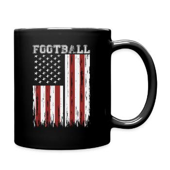 AMERICAN FOOTBALL America USA Grunge Flag - Full Colour Mug - black - Right