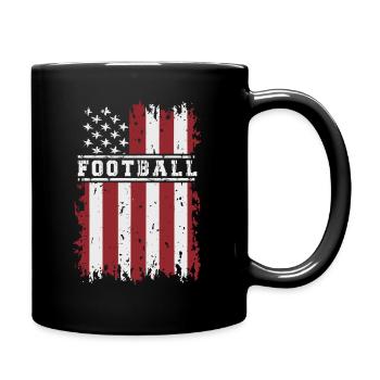 AMERICAN FOOTBALL America USA Grunge Flag - Full Colour Mug - black - Right