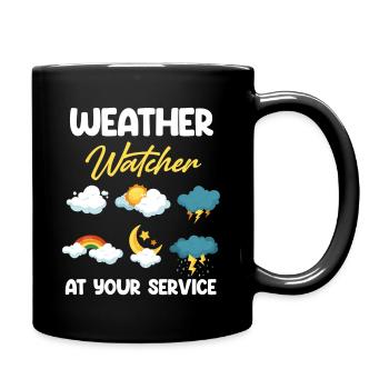 Weather watchers at your service funnier - Full Colour Mug - black - Right