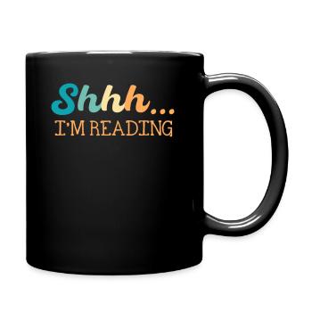Pssst... Ich Lese Bücherliebhaber Bücherwurm - Tasse einfarbig - Schwarz - Rechts