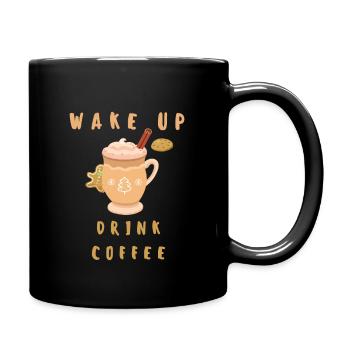 Wakeup Coffee Design - Full Colour Mug - black - Right