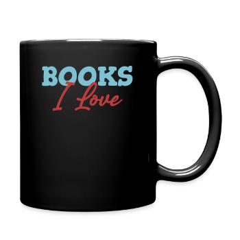 Books I love, bookworm, bookworm, - Full Colour Mug - black - Right