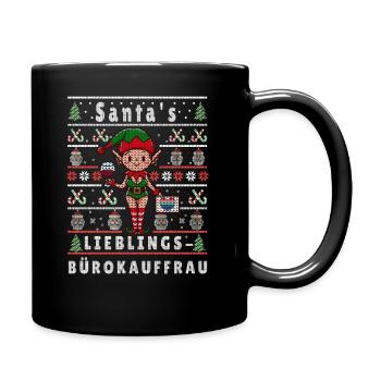 Ugly Christmas SANTA'S FAVORITE OFFICE CLERK - Full Colour Mug - black - Right