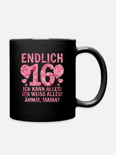 16th Birthday - Full Colour Mug - black