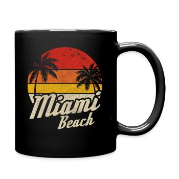 Miami Beach Florida USA Retro Vintage - Tasse einfarbig - Schwarz - Rechts