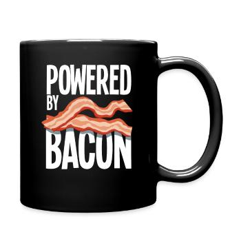 Powered By Bacon Speck - Tasse einfarbig - Schwarz - Rechts