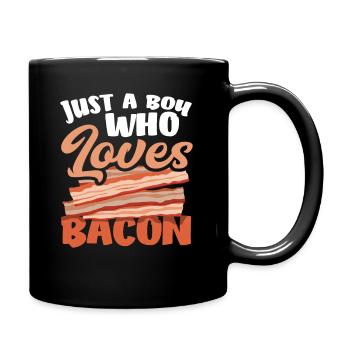 Bacon Just a boy who loves bacon - Full Colour Mug - black - Right