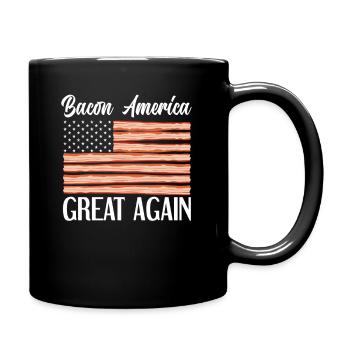 Drapeau des États-Unis Bacon - Mug uni - noir - Droite