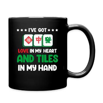I've got love in my heart and tiles in - Full Colour Mug - black - Right