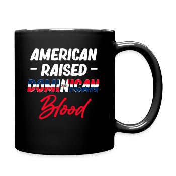 Amerikanisch Aufgezogen Dominikanisches Blut - Tasse einfarbig - Schwarz - Rechts