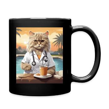 Persian Cat - Full Colour Mug - black - Right