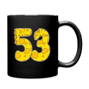 53 Jahre Lustig Käse - Tasse einfarbig - Schwarz - Rechts