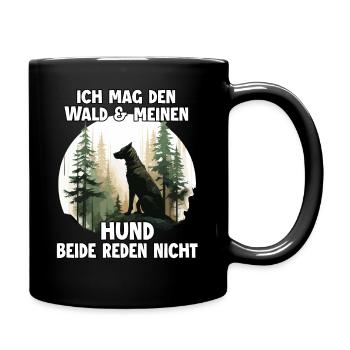 Lustiges Hundehalter Outfit für Wanderungen und - Tasse einfarbig - Schwarz - Rechts