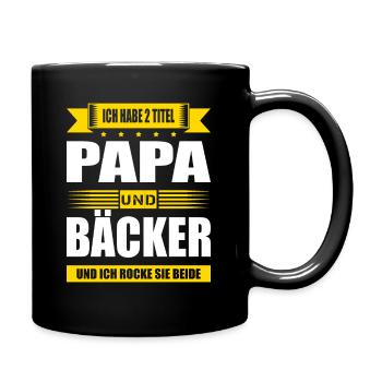 Zwei Titel Papa Und Bäcker Konditor Zuckerbäcker - Tasse einfarbig - Schwarz - Rechts