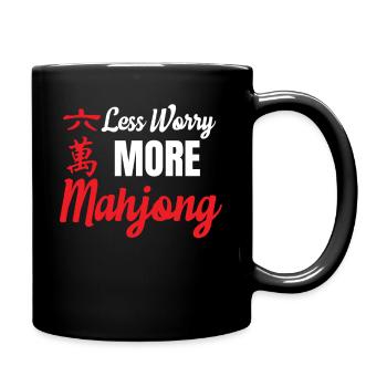 Less Worries: More Mahjong Gambling, - Full Colour Mug - black - Right