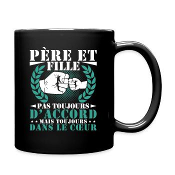 Père et Fille Cadeau Fete des Pères Vintage Humour - Mug uni - noir - Droite