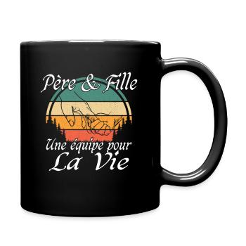 Papa Weihnachtsmann Geschenk Vater und Tochter - Tasse einfarbig - Schwarz - Rechts