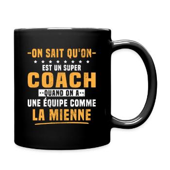 Un Super Coach Cadeau Entraîneur Sportif Humour - Mug uni - noir - Droite