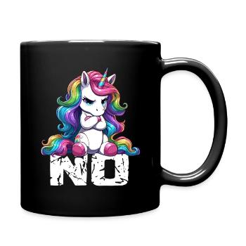 Unicorn Says No Office Colleague Funny - Full Colour Mug - black - Right