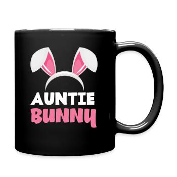 Tante Hase Osterhasenohren Ostern - Tasse einfarbig - Schwarz - Rechts
