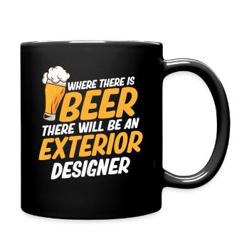 Where there's beer, there's also an exterior designer - Full Colour Mug - black - Right