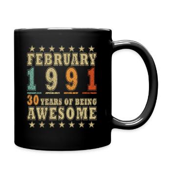 Février 1991 Jubilé Février 1991 Février - Mug uni - noir - Droite