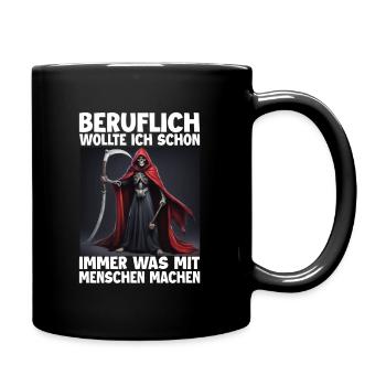 Sensenmann - Tasse einfarbig - Schwarz - Rechts