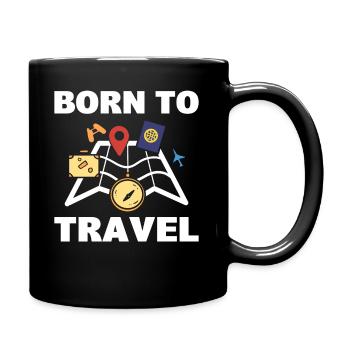 Born To Travel Tourist - Tasse einfarbig - Schwarz - Rechts