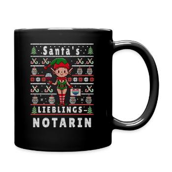 Ugly Christmas SANTA'S FAVORITE NOTARY - Full Colour Mug - black - Right
