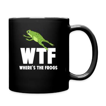 WTF Où sont les grenouilles ? Drôle - Mug uni - noir - Droite
