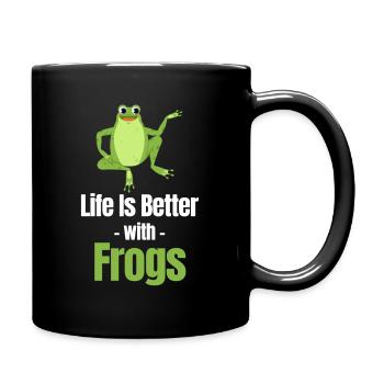 La vie est plus belle avec les grenouilles, - Mug uni - noir - Droite