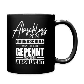 Abschluss 2024 Grundschule - Tasse einfarbig - Schwarz - Rechts