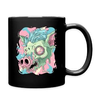 Psychedelisches Säure Schwein - Tasse einfarbig - Schwarz - Rechts