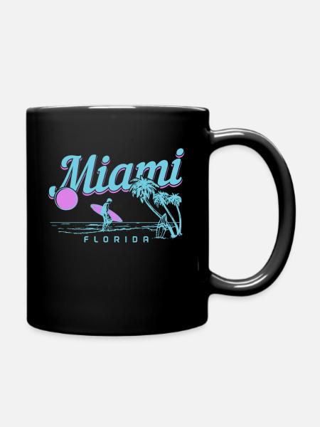 Miami Beach, Floride, États-Unis, Surfeur - Mug uni - noir