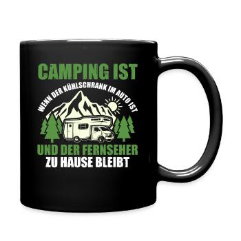 Camper Wohnwagen Wohnmobil Campen Camping - Tasse einfarbig - Schwarz - Rechts