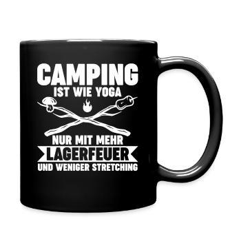 Camper Wohnwagen Wohnmobil Campen Camping - Tasse einfarbig - Schwarz - Rechts