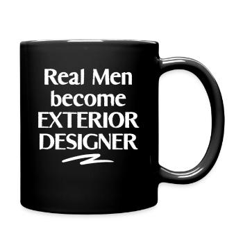 Real men become exterior designers - Full Colour Mug - black - Right