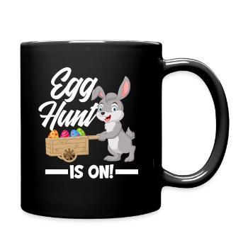 Easter Eggs Chasing Easter Bunny Easter - Full Colour Mug - black - Right