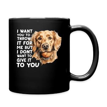 Golden Retriever Dog Owner T As Walk Outfit - Full Colour Mug - black - Right