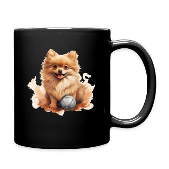 Süßes Zwergsitz Pomeranian T Hundehalter Gassi - Tasse einfarbig - Schwarz - Rechts