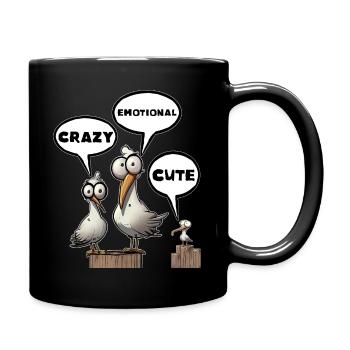 Lieblings Mensch - Mit Ecken und Kanten - Die Möwe - Tasse einfarbig - Schwarz - Rechts